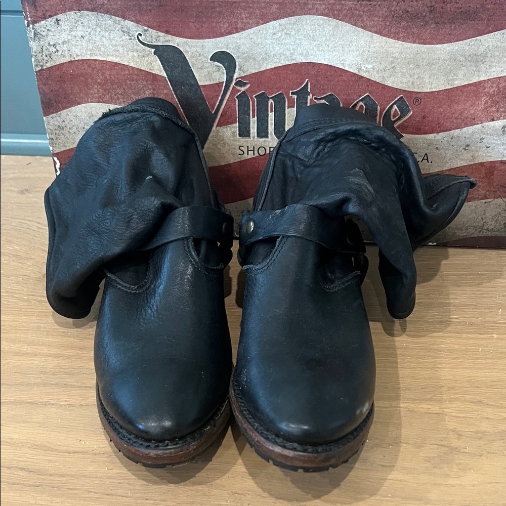 Vintage America Black Combat Boots size 8